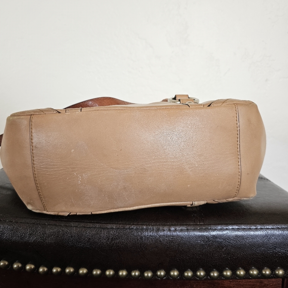 Coach Y2K Elegant Gallery Tote Bag Tan Leather Side Turnlocks Carryall F11524‎ - Picture 6 of 14